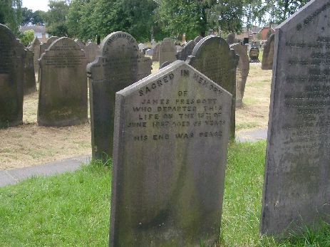 grave of James Prescott, St Nicholas, Sutton